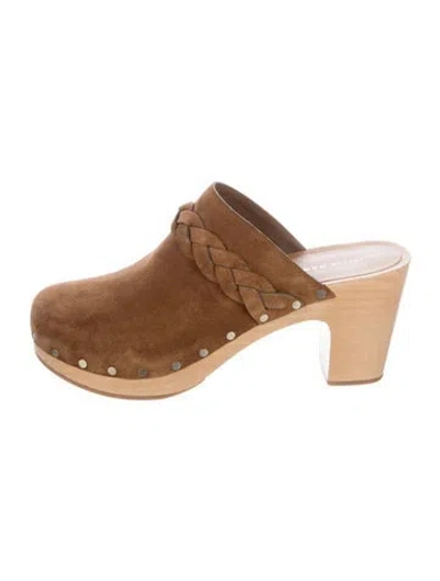 Pre-owned Loeffler Randall Leather Mules In Brown