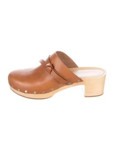 Pre-owned Loeffler Randall Leather Mules In Brown