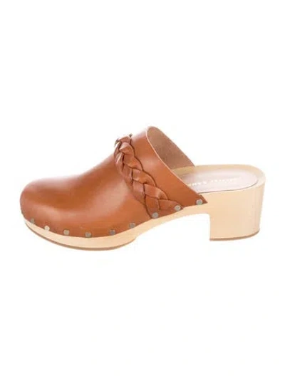Pre-owned Loeffler Randall Leather Mules In Brown