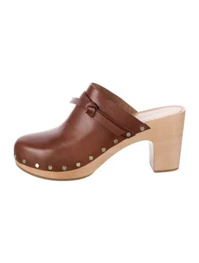 Pre-owned Loeffler Randall Leather Mules In Brown