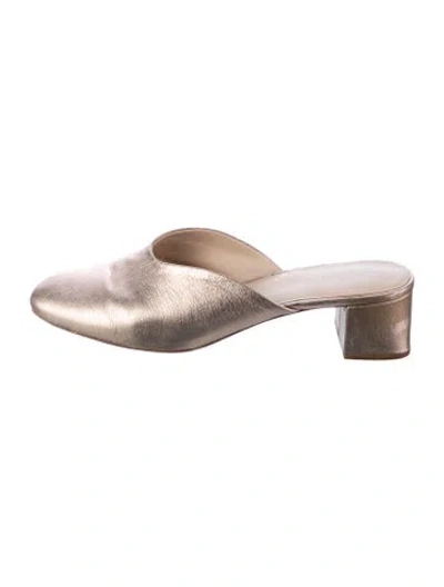 Pre-owned Loeffler Randall Leather Mules In Metallic