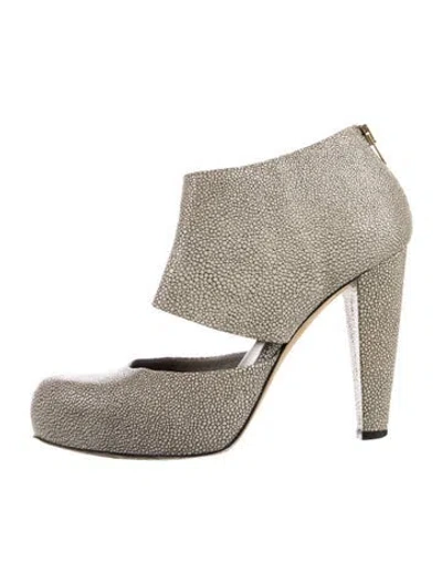 Pre-owned Loeffler Randall Leather Mules In Neutral