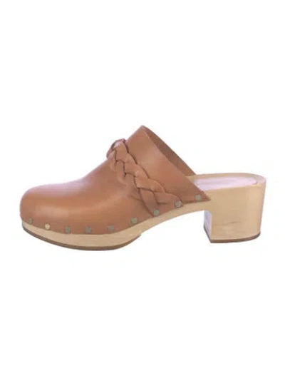 Pre-owned Loeffler Randall Leather Mules In Neutral