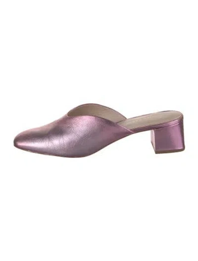 Pre-owned Loeffler Randall Leather Mules In Purple