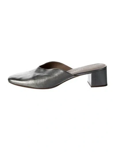 Pre-owned Loeffler Randall Leather Mules In Silver