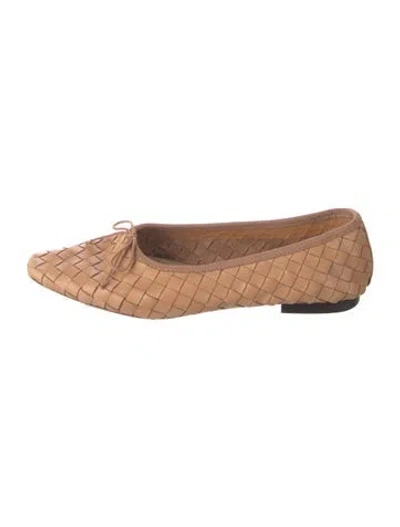 Pre-owned Loeffler Randall Leather Patterned Ballet Flats In Neutrals