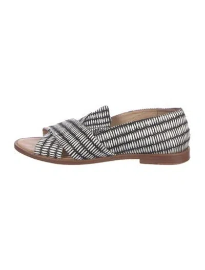 Pre-owned Loeffler Randall Leather Patterned Flats In Black