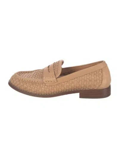 Pre-owned Loeffler Randall Leather Patterned Loafers In Brown