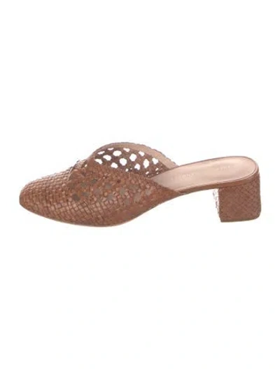 Pre-owned Loeffler Randall Leather Patterned Mules In Neutrals