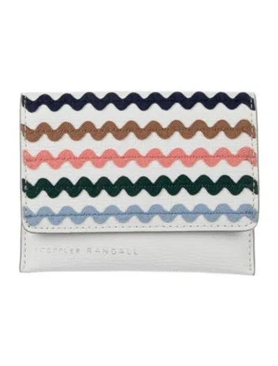 Pre-owned Loeffler Randall Leather Printed Bifold Wallet In White