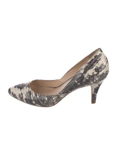 Pre-owned Loeffler Randall Leather Printed Pumps In Neutral