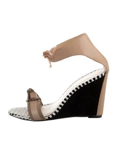 Pre-owned Loeffler Randall Leather Printed Sandals