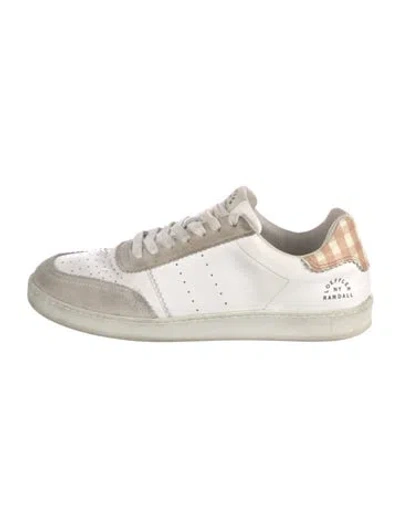 Pre-owned Loeffler Randall Leather Printed Sneakers In White