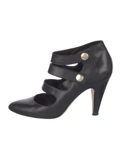 Pre-owned Loeffler Randall Leather Pumps In Black/blue