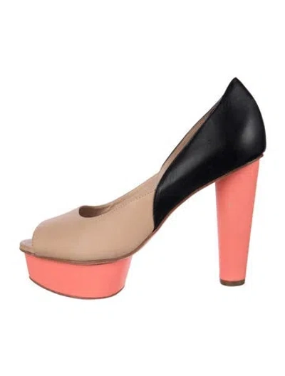 Pre-owned Loeffler Randall Leather Pumps In Black/brown