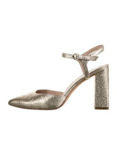 Pre-owned Loeffler Randall Leather Pumps In Gold/metallic