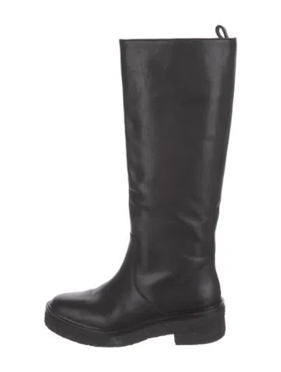 Pre-owned Loeffler Randall Leather Riding Boots In Black