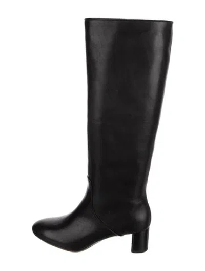 Pre-owned Loeffler Randall Leather Riding Boots In Black