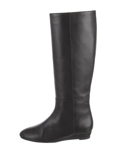 Pre-owned Loeffler Randall Leather Riding Boots In Black