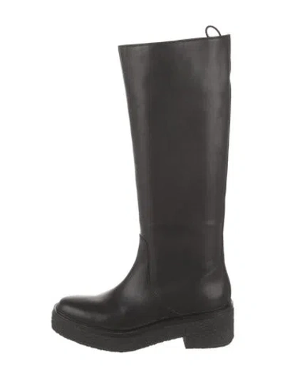 Pre-owned Loeffler Randall Leather Riding Boots In Black