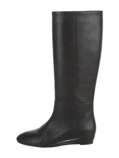 Pre-owned Loeffler Randall Leather Riding Boots In Black