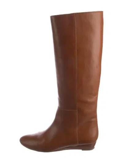 Pre-owned Loeffler Randall Leather Riding Boots In Brown