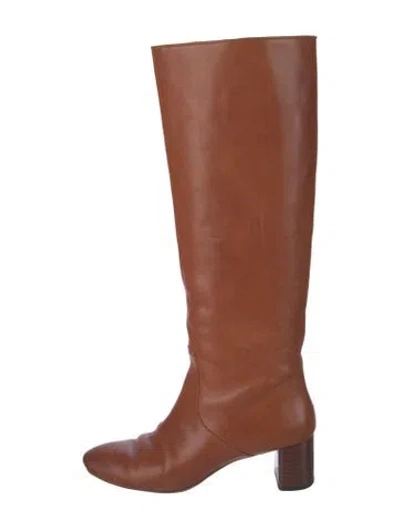Pre-owned Loeffler Randall Leather Riding Boots In Brown