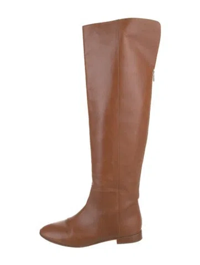 Pre-owned Loeffler Randall Leather Riding Boots In Brown