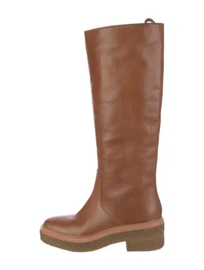 Pre-owned Loeffler Randall Leather Riding Boots In Brown