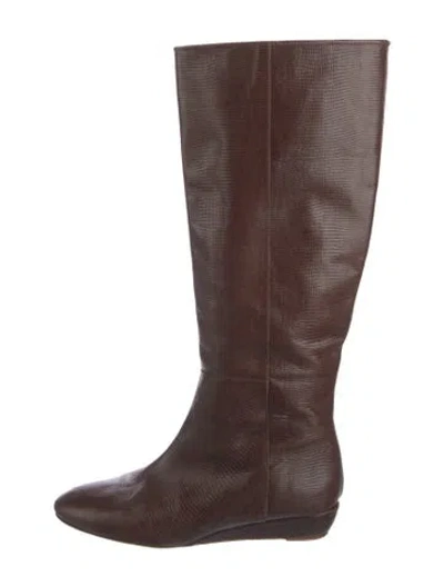 Pre-owned Loeffler Randall Leather Riding Boots In Brown