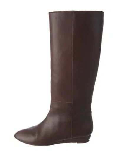 Pre-owned Loeffler Randall Leather Riding Boots In Brown