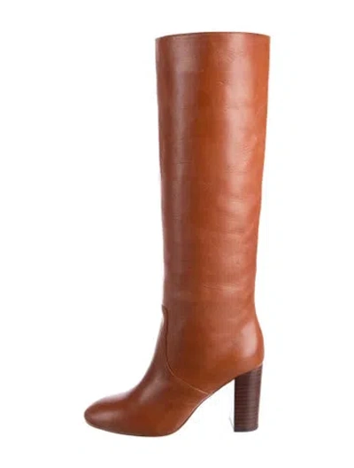 Pre-owned Loeffler Randall Leather Riding Boots In Brown