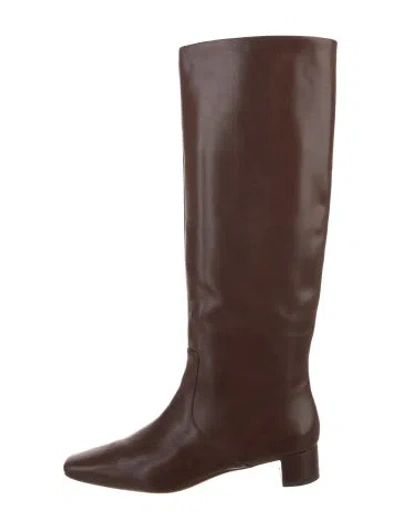 Pre-owned Loeffler Randall Leather Riding Boots In Brown