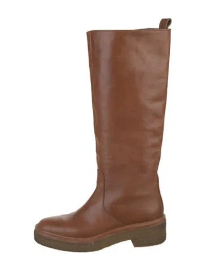 Pre-owned Loeffler Randall Leather Riding Boots In Brown