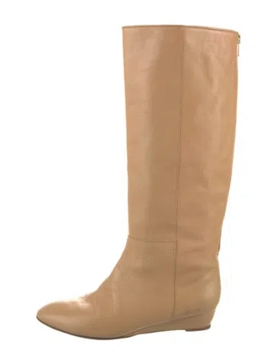 Pre-owned Loeffler Randall Leather Riding Boots In Neutral