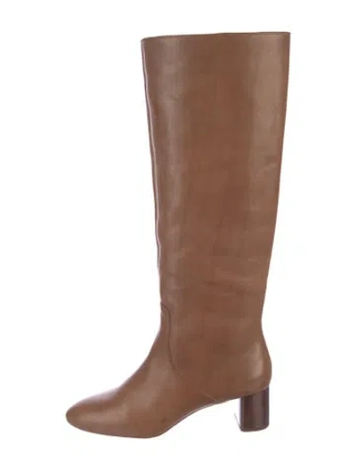 Pre-owned Loeffler Randall Leather Riding Boots In Neutral