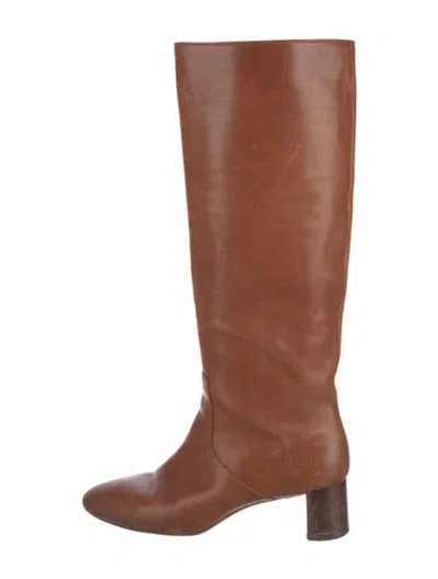 Pre-owned Loeffler Randall Leather Riding Boots In Neutral