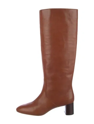 Pre-owned Loeffler Randall Leather Riding Boots In Neutral