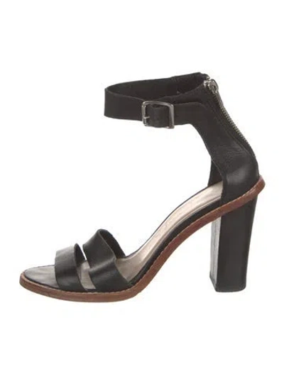 Pre-owned Loeffler Randall Leather Sandals In Black