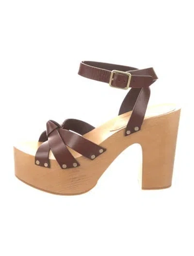 Pre-owned Loeffler Randall Leather Sandals In Brown
