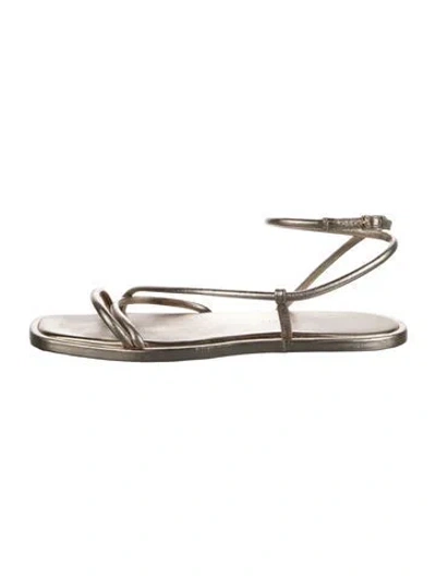 Pre-owned Loeffler Randall Leather Sandals In Gold/metallic