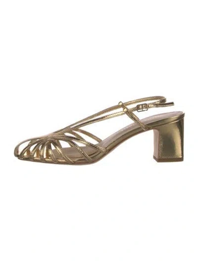 Pre-owned Loeffler Randall Leather Sandals In Gold/metallic