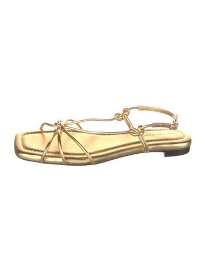 Pre-owned Loeffler Randall Leather Sandals In Gold/metallic