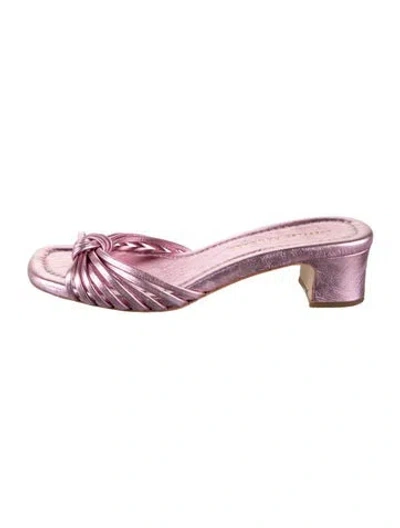 Pre-owned Loeffler Randall Leather Sandals In Metallic/pink