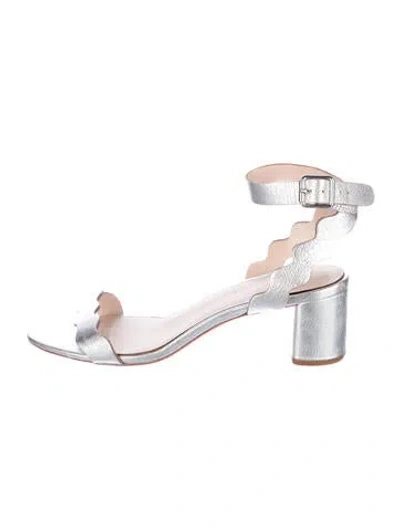 Pre-owned Loeffler Randall Leather Sandals In Metallic/silver