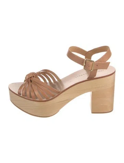 Pre-owned Loeffler Randall Leather Sandals In Neutral