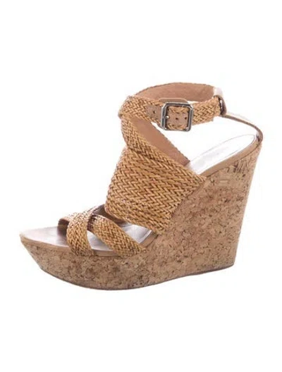 Pre-owned Loeffler Randall Leather Sandals In Neutrals