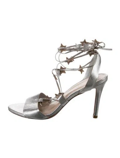 Pre-owned Loeffler Randall Leather Sandals In Silver