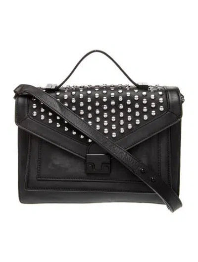 Pre-owned Loeffler Randall Leather Shoulder Bag In Black
