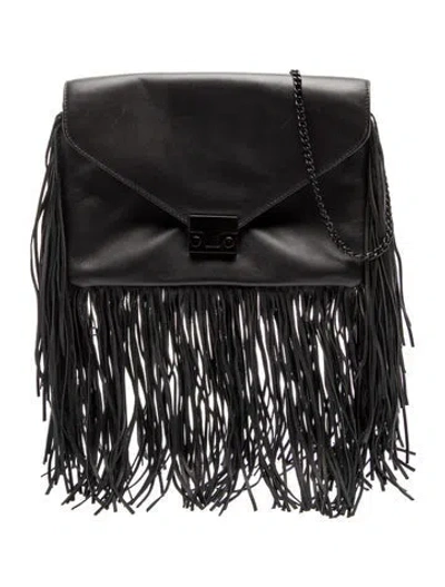 Pre-owned Loeffler Randall Leather Shoulder Bag In Black